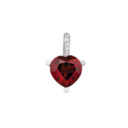 Heart Gemstone Pendant · 0.03 ct tw