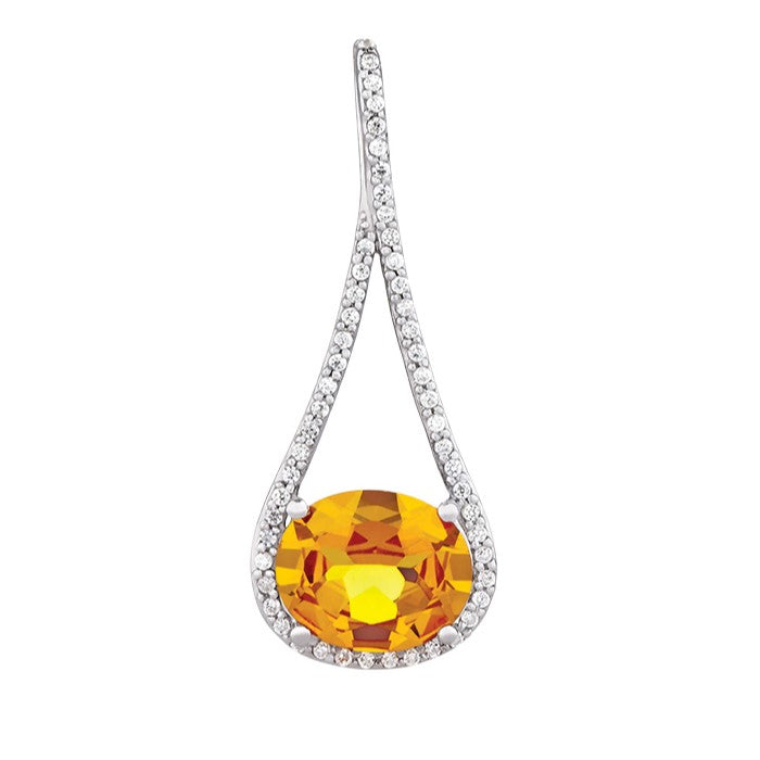 Oval Gemstone Pendant · 0.32 ct tw