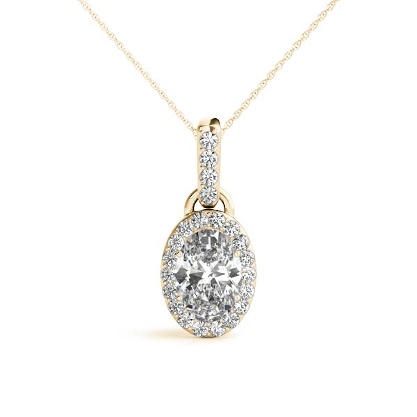 Oval Halo Diamond Pendant · 0.22 ct tw