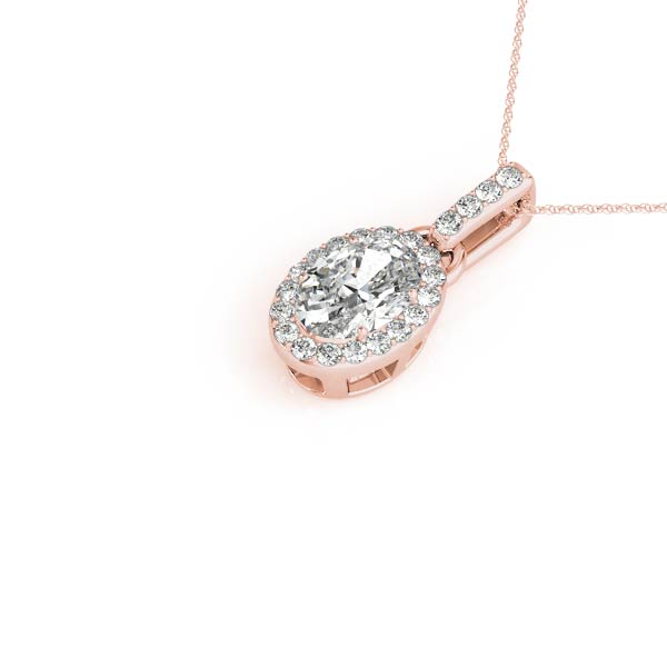 Oval Halo Diamond Pendant · 0.54 ct tw