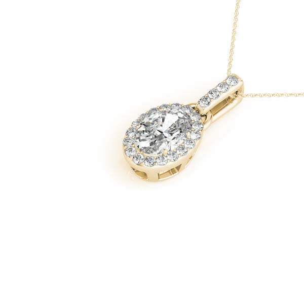 Oval Halo Diamond Pendant · 1.12 ct tw