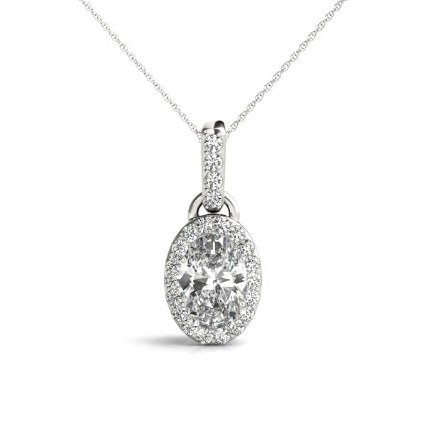 Oval Halo Diamond Pendant · 2.19 ct tw