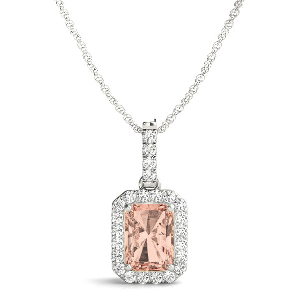 Emerald Halo Diamond Pendant · 2.21 ct tw