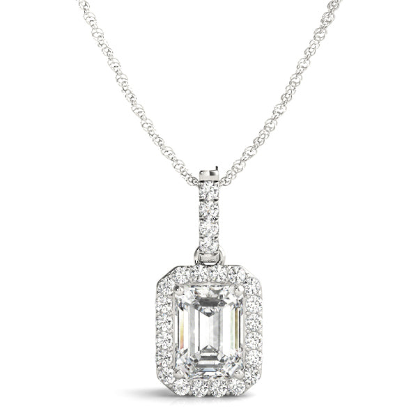 Emerald Halo Diamond Pendant · 2.25 ct tw