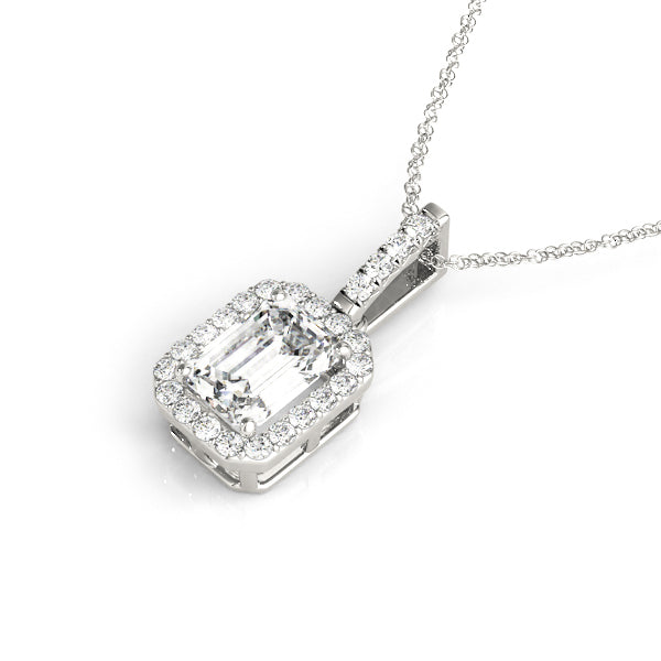 Emerald Halo Diamond Pendant · 2.23 ct tw