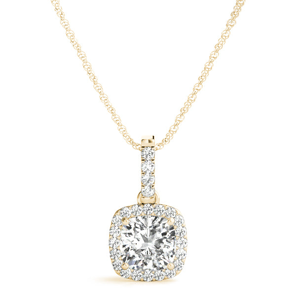 Cushion Halo Diamond Pendant · 0.86 ct tw