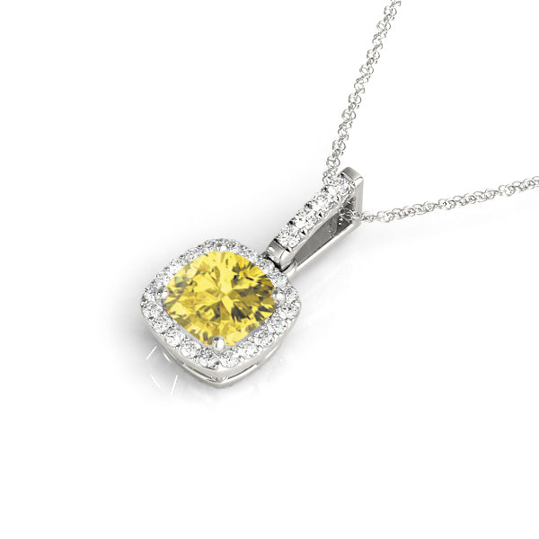 Cushion Halo Diamond Pendant · 2.19 ct tw