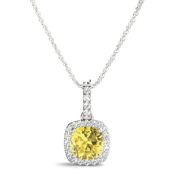Cushion Halo Diamond Pendant · 2.19 ct tw