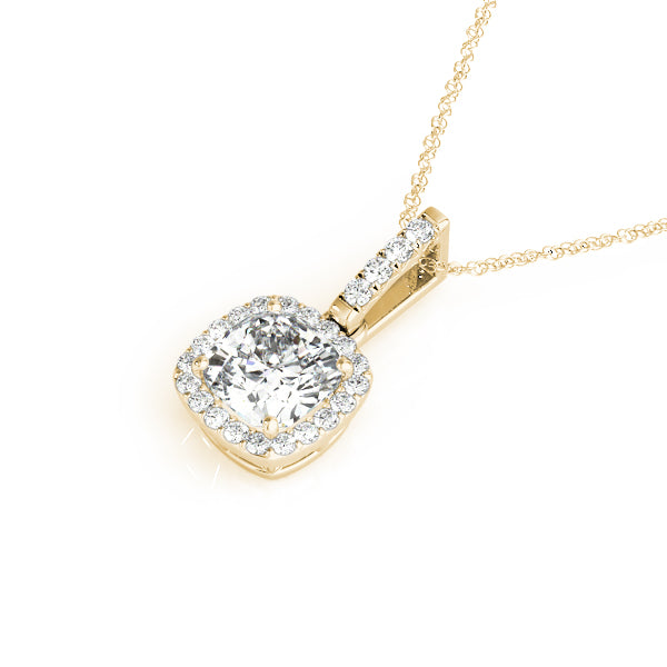 Cushion Halo Diamond Pendant · 0.86 ct tw
