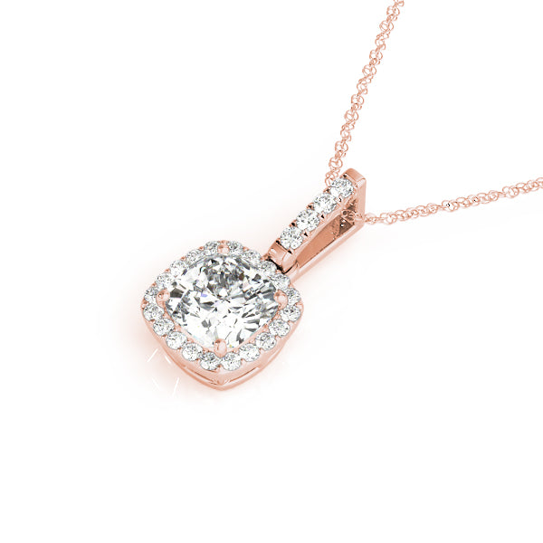 Cushion Halo Diamond Pendant · 1.19 ct tw