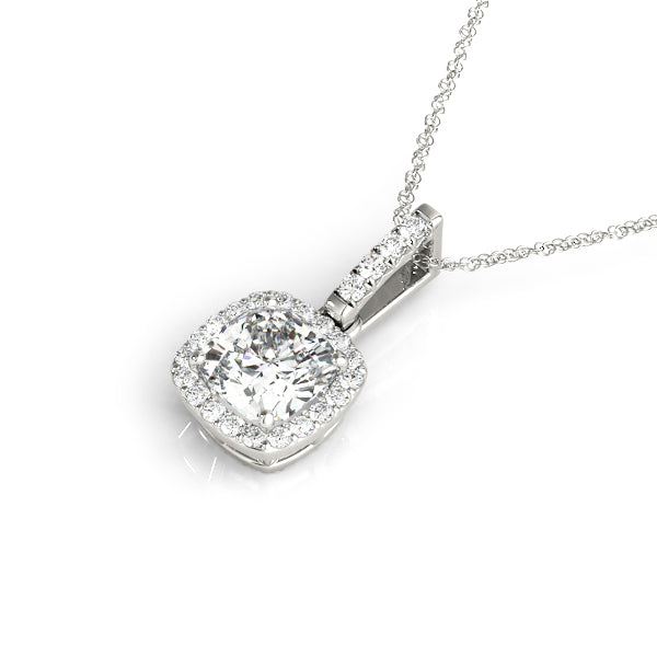 Cushion Halo Diamond Pendant · 0.86 ct tw