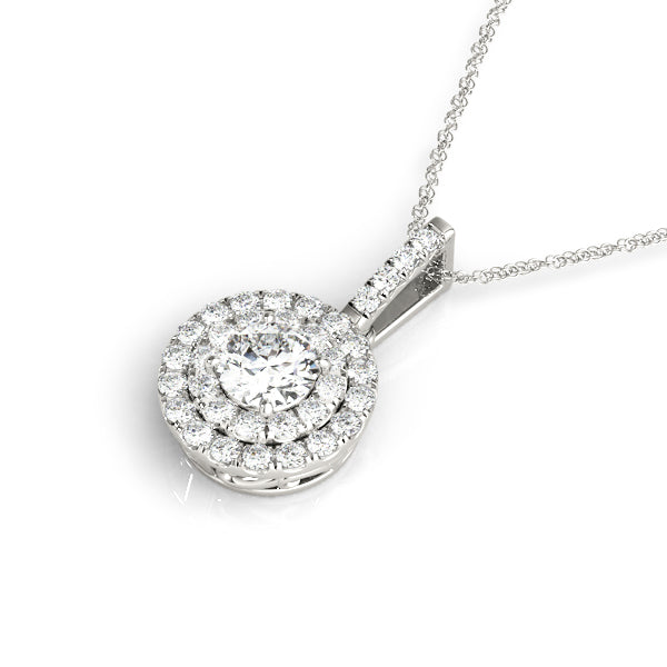 Round Halo Diamond Pendant · 0.73 ct tw