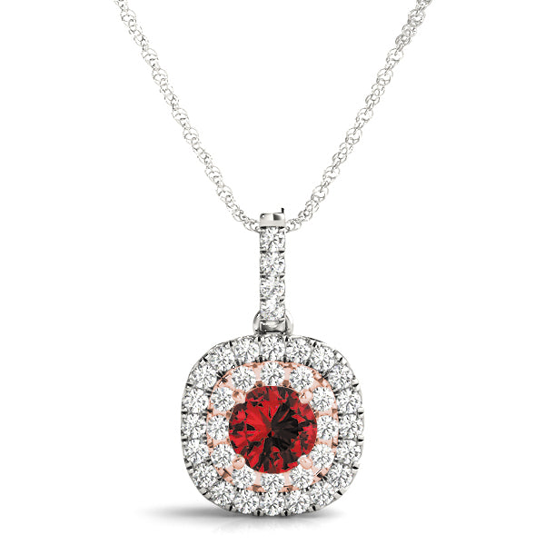 Round Halo Diamond Pendant · 0.36 ct tw