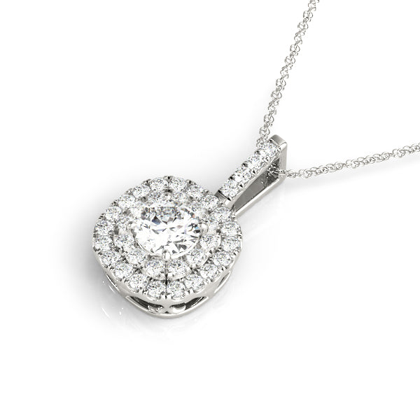Round Halo Diamond Pendant · 0.36 ct tw