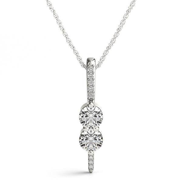Round Two Stone Diamond Pendant · 0.34 ct tw