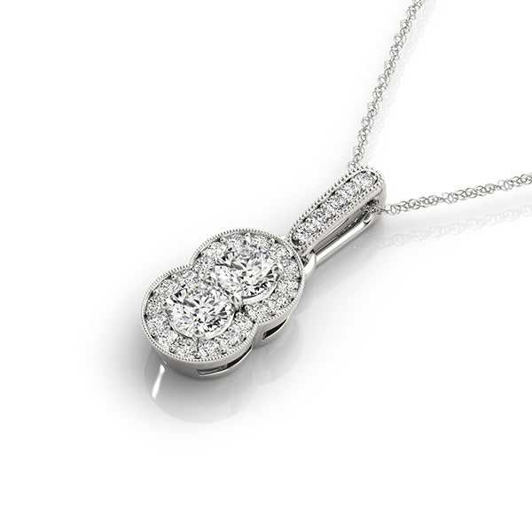 Round Two Stone Diamond Pendant · 0.37 ct tw