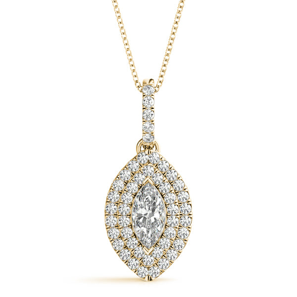 Marquise 10x5 Double Halo Diamond Pendant · 0.32 ct tw