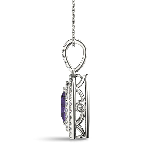 Marquise 10x5 Double Halo Diamond Pendant · 0.32 ct tw