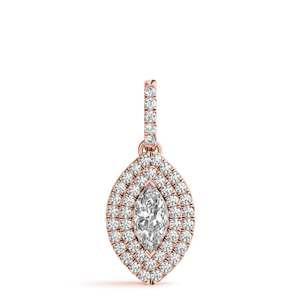 Marquise 10x5 Double Halo Diamond Pendant · 0.32 ct tw