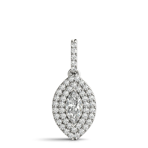 Marquise 10x5 Double Halo Diamond Pendant · 0.32 ct tw