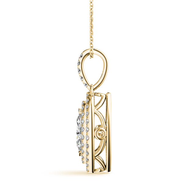 Marquise 10x5 Double Halo Diamond Pendant · 0.32 ct tw