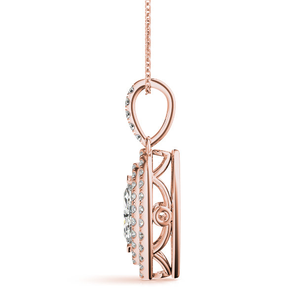 Marquise 10x5 Double Halo Diamond Pendant · 0.32 ct tw