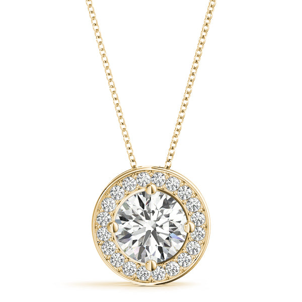 Round Halo Diamond Pendant · 1.15 ct tw