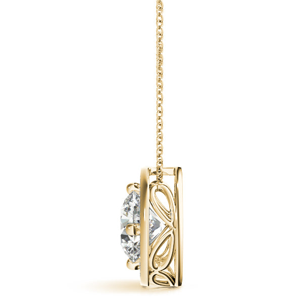 Round Halo Diamond Pendant · 1.15 ct tw