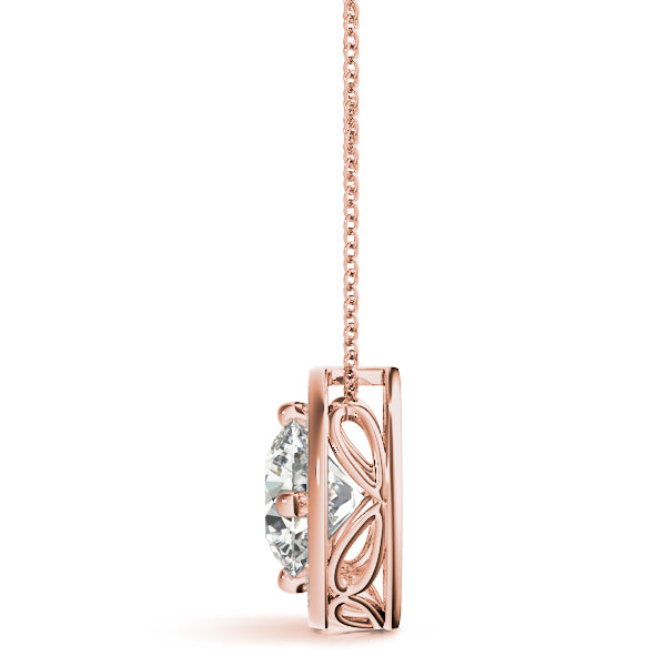 Round Halo Diamond Pendant · 1.15 ct tw