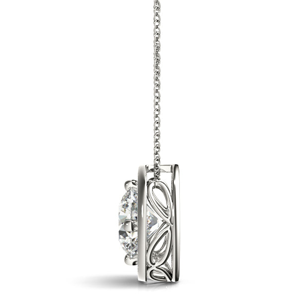 Round Halo Diamond Pendant · 1.15 ct tw