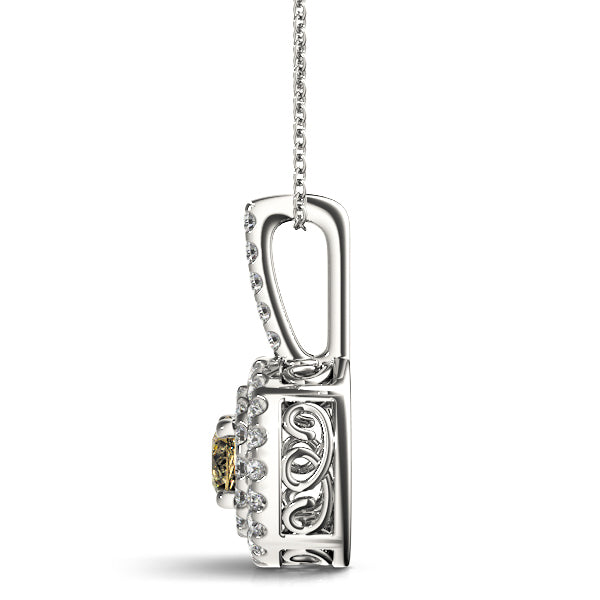 Round Halo Diamond Pendant · 0.48 ct tw