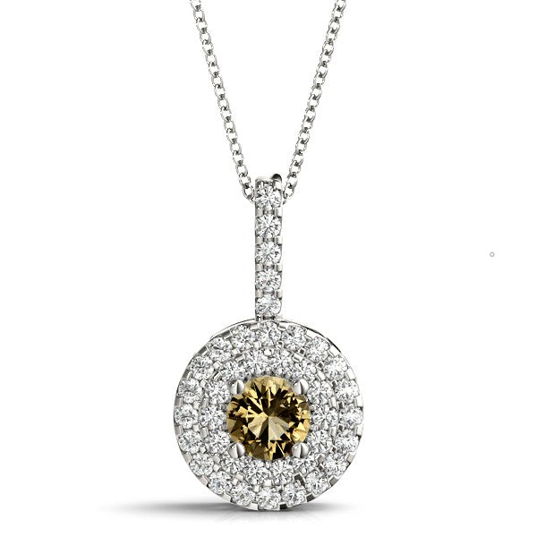 Round Halo Diamond Pendant · 0.76 ct tw