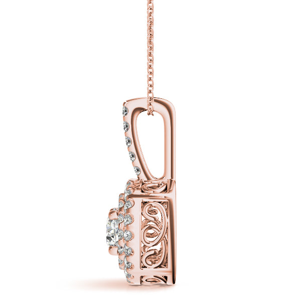 Round Halo Diamond Pendant · 1.03 ct tw