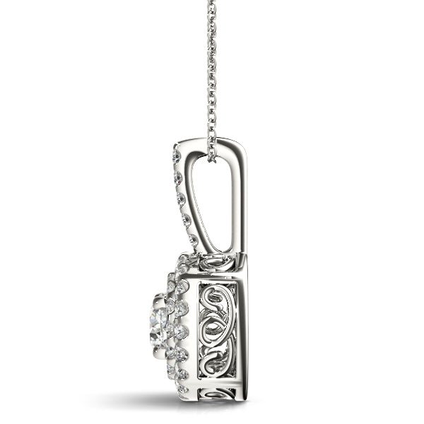 Round Halo Diamond Pendant · 1.31 ct tw