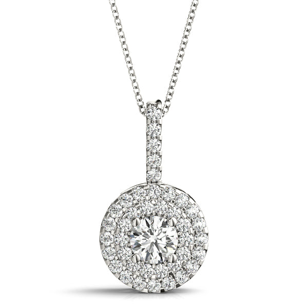 Round Halo Diamond Pendant · 0.76 ct tw