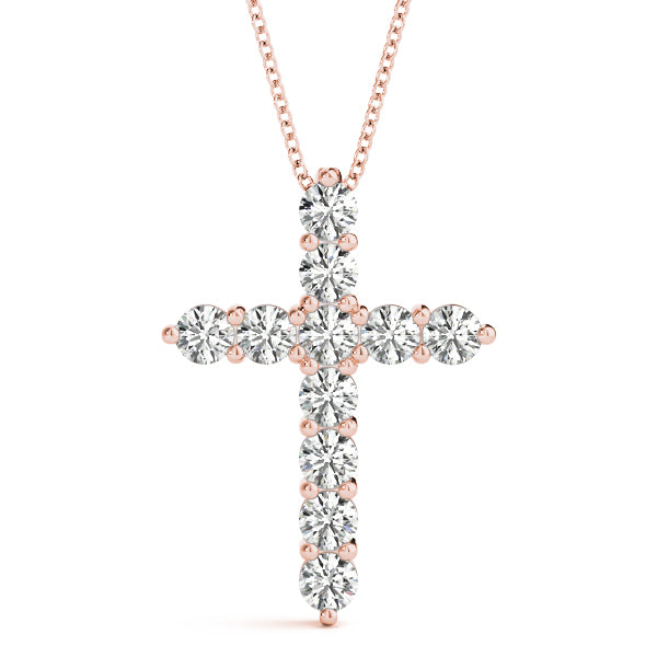11 Stone Cross Diamond Pendant · 6.60 ct tw