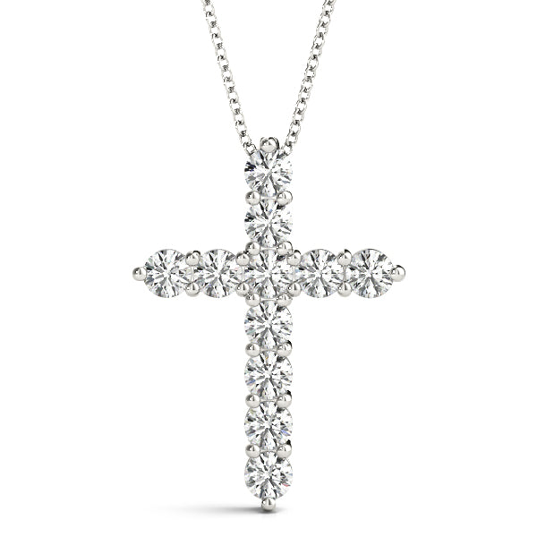 11 Stone Cross Diamond Pendant · 4.40 ct tw
