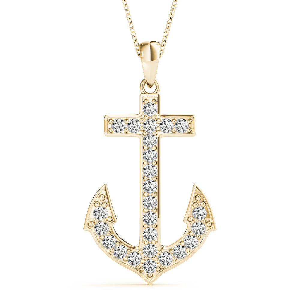 Diamond Anchor Pendant · 0.12 ct tw