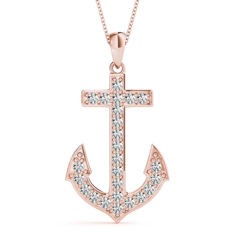 Diamond Anchor Pendant · 0.38 ct tw