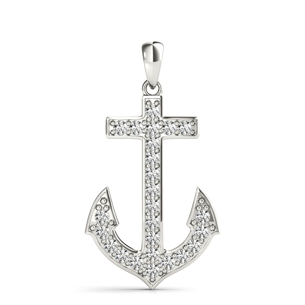 Diamond Anchor Pendant · 0.38 ct tw