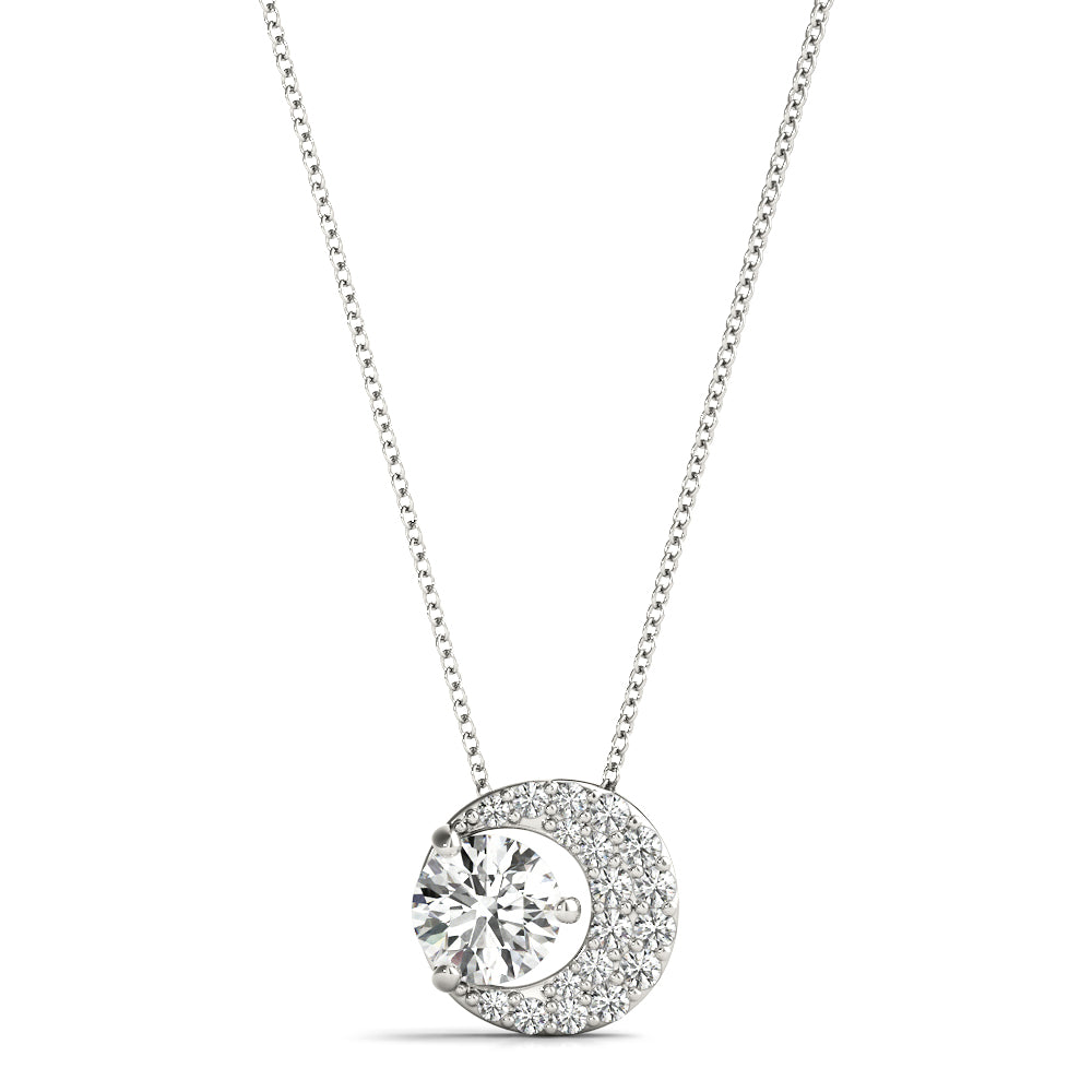 Round Fashion Center Diamond Pendant · 1.00 ct tw