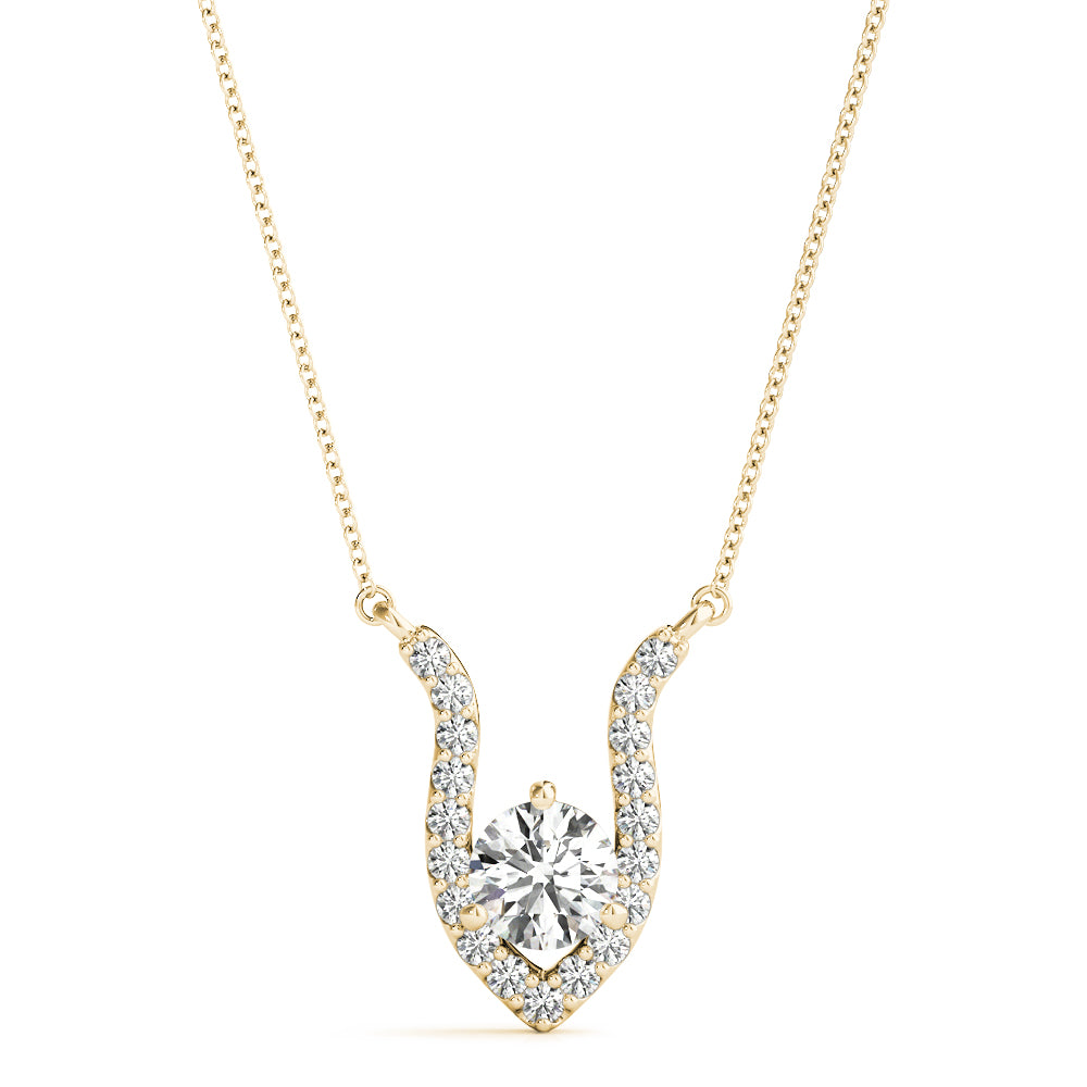 Round Fashion Center Diamond Pendant · 1.03 ct tw