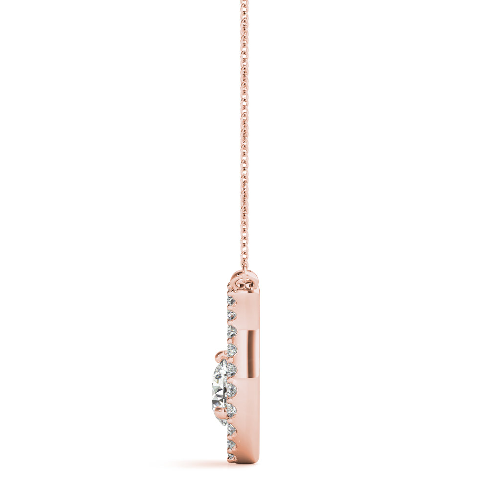 Round Fashion Center Diamond Pendant · 1.03 ct tw