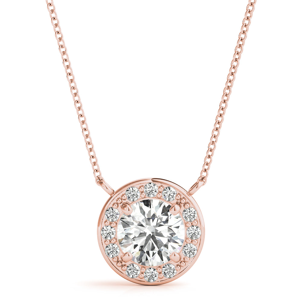 Round Halo Diamond Pendant · 0.32 ct tw