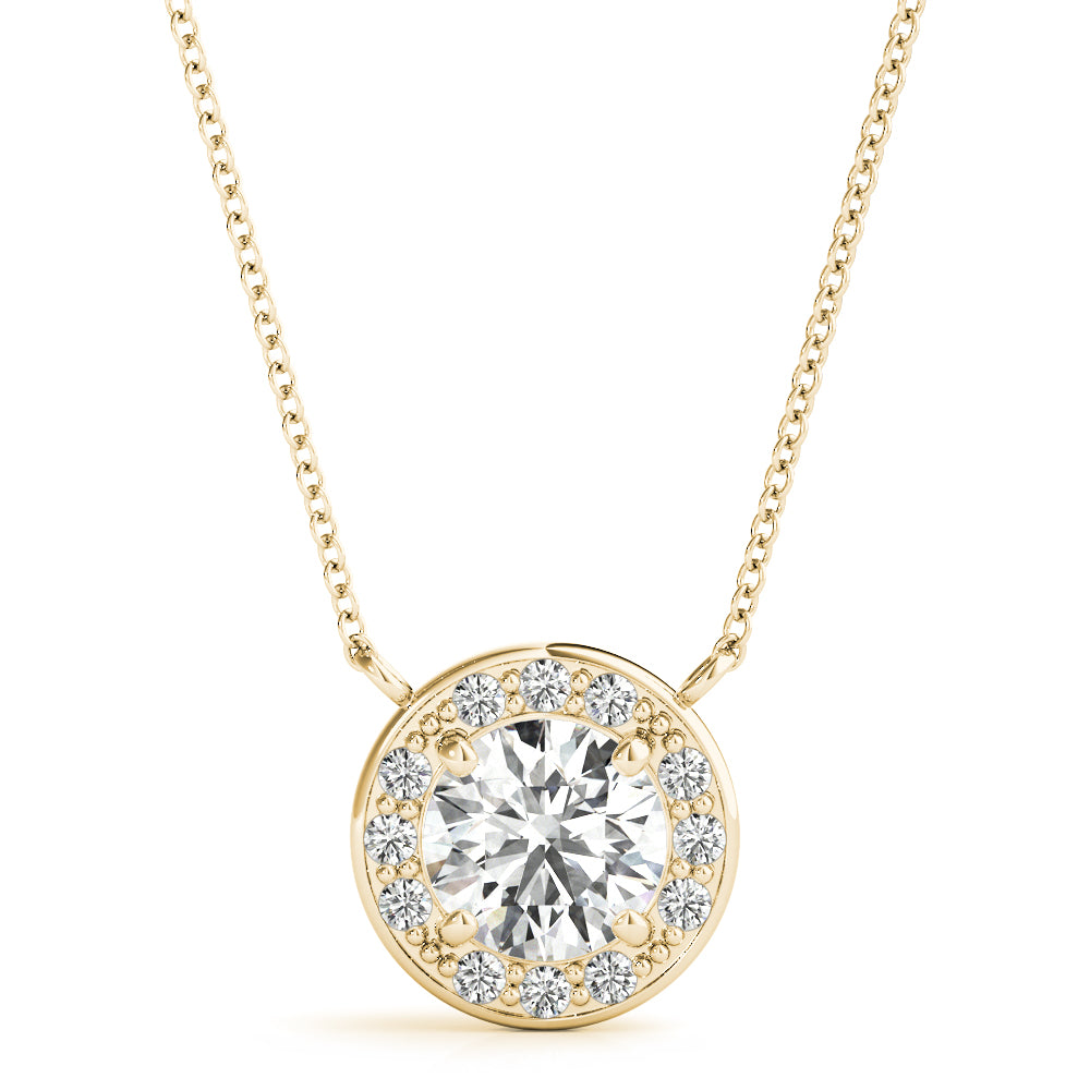 Round Halo Diamond Pendant · 1.10 ct tw