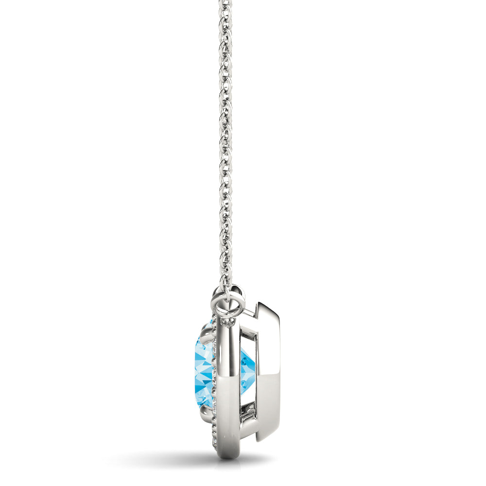 Round Halo Diamond Pendant · 1.10 ct tw