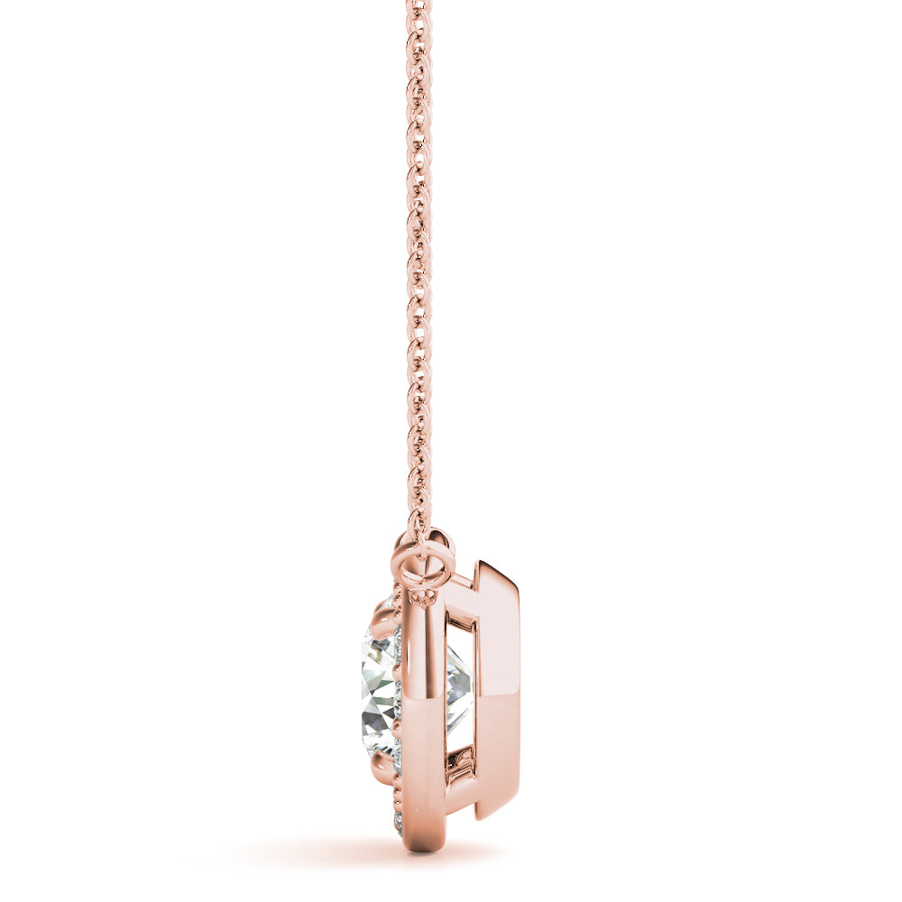 Round Halo Diamond Pendant · 1.10 ct tw