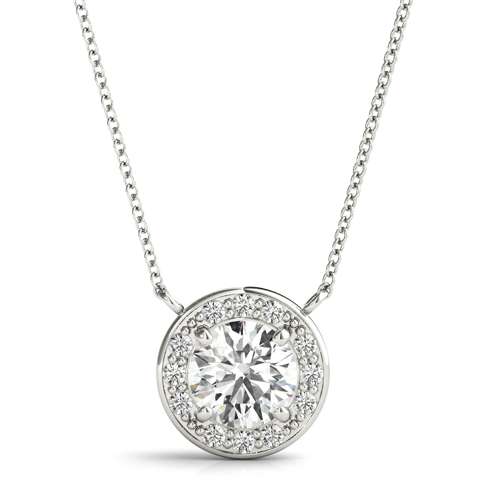 Round Halo Diamond Pendant · 0.57 ct tw