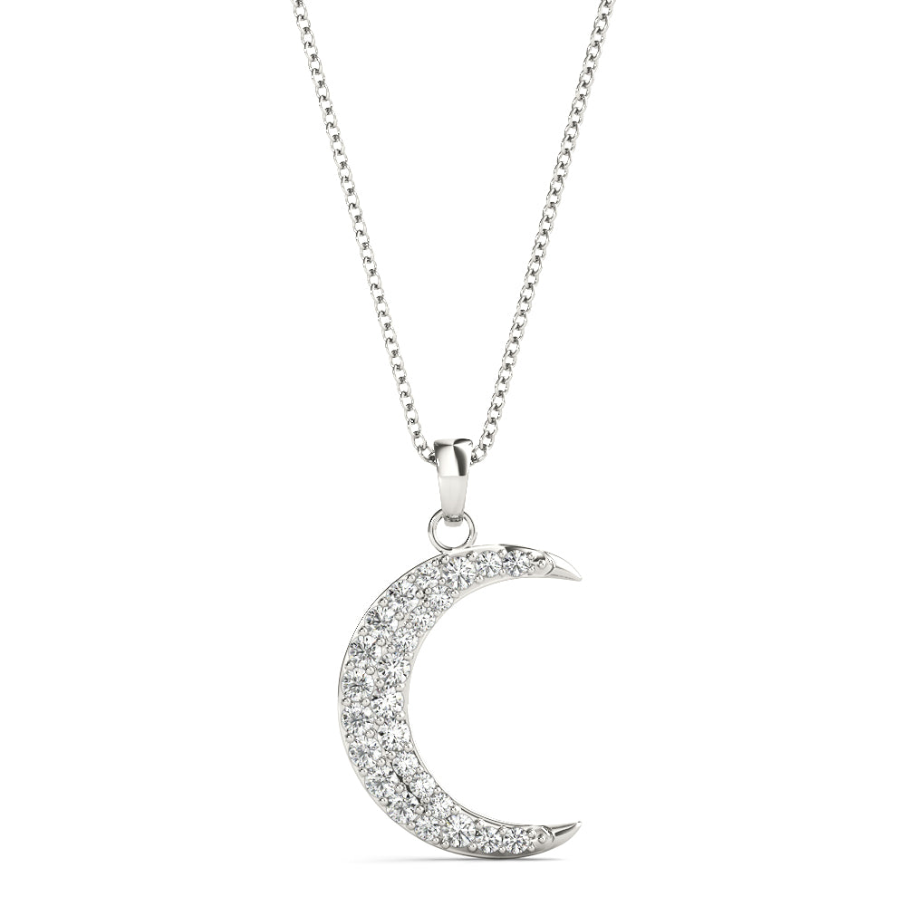 Round Half Moon Diamond Pendant · 0.19 ct tw