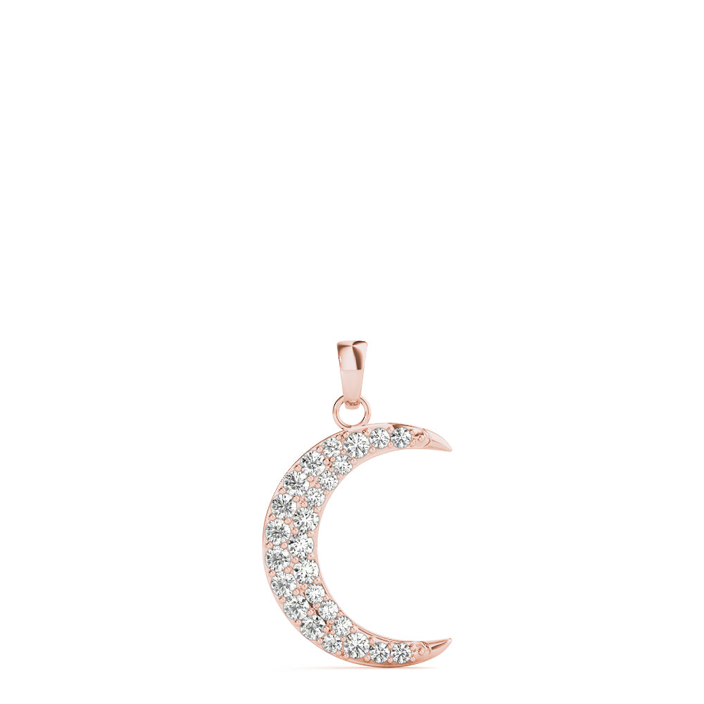 Round Half Moon Diamond Pendant · 0.19 ct tw